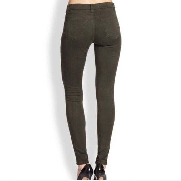 J Brand Mid Rise Super Skinny Jeans In Dark Olive Green - Picture 5 of 15
